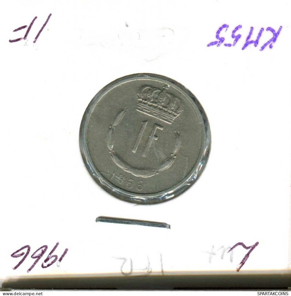 1 FRANC 1966 LUXEMBURG LUXEMBOURG Münze #AT207.D.A - Luxembourg