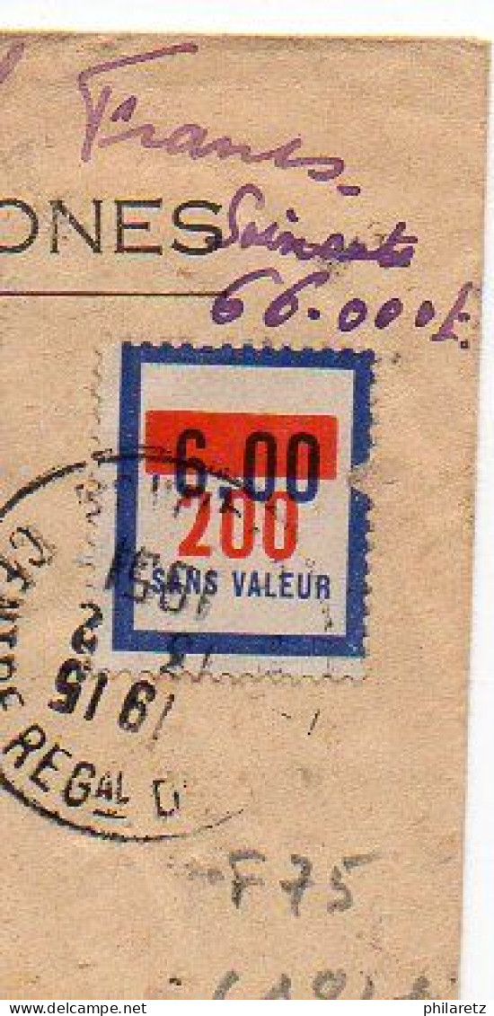 Fictif N° F75 Défectueux (Cote 184€ En Oblitéré) + Divers Sur Lettre De Poitiers De 1951 - Fictifs