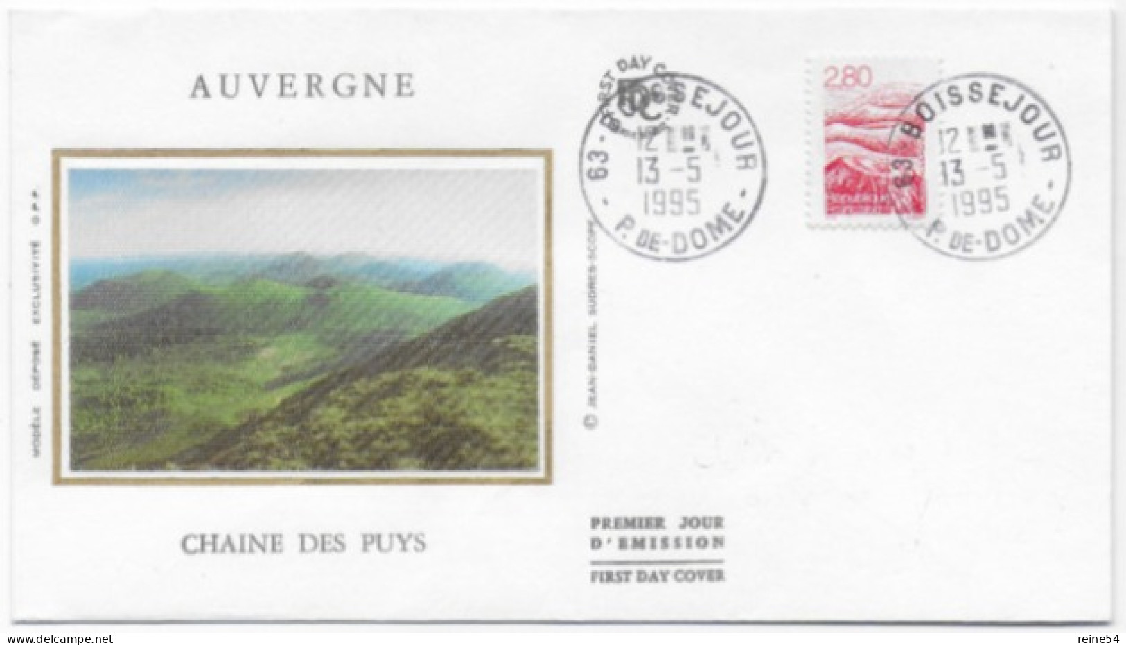 Enveloppe Premier Jour- Chaine Des Puys - Puy De Dôme - Auvergne 13 Mai 1995 Boissejour (63) F.D.C. N° YT 2951 - 1990-1999