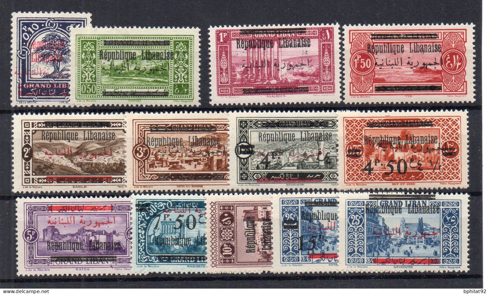 !!! GRAND LIBAN, SERIE N°98/110 NEUVE *, N°102 SIGNE - Unused Stamps