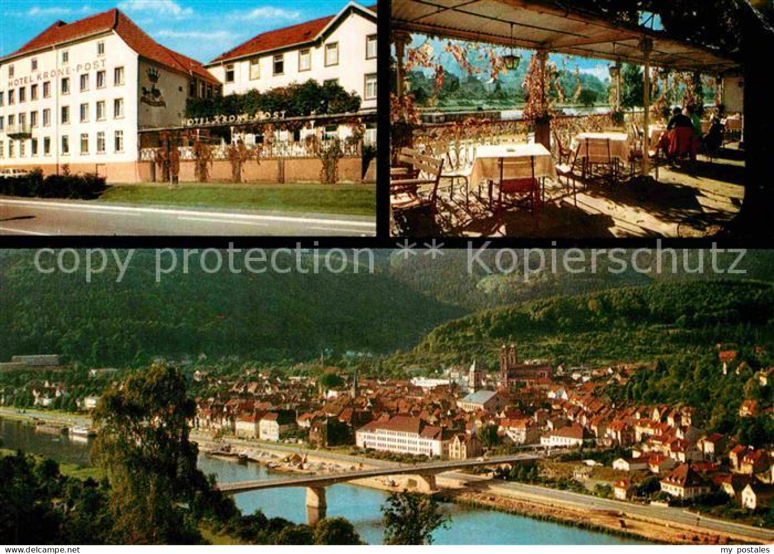 72723938 Eberbach Neckar Fliegeraufnahme Neckarpartie Hotel Krone-Post Eberbach - Eberbach