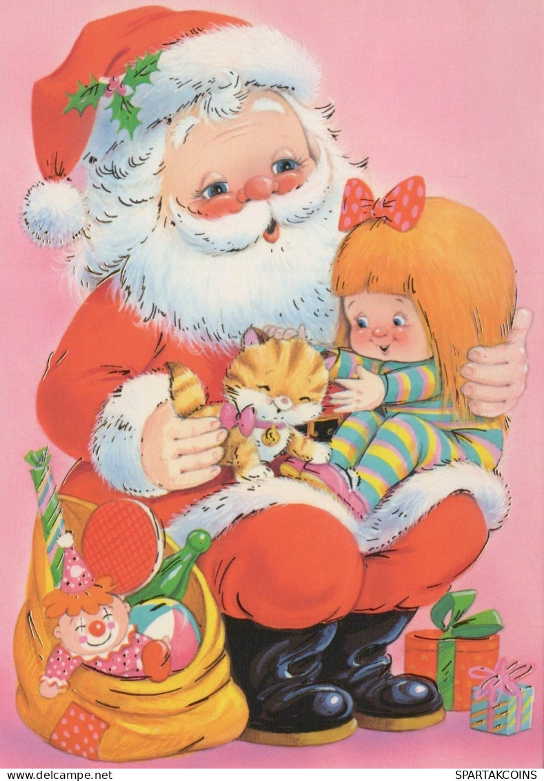 BABBO NATALE BAMBINO Natale Vintage Cartolina CPSM #PAK369.A - Santa Claus
