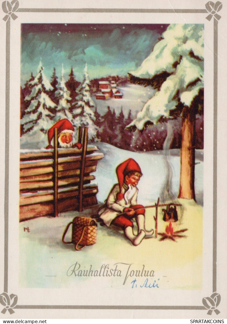BABBO NATALE Natale Vintage Cartolina CPSM #PAK405.A - Santa Claus