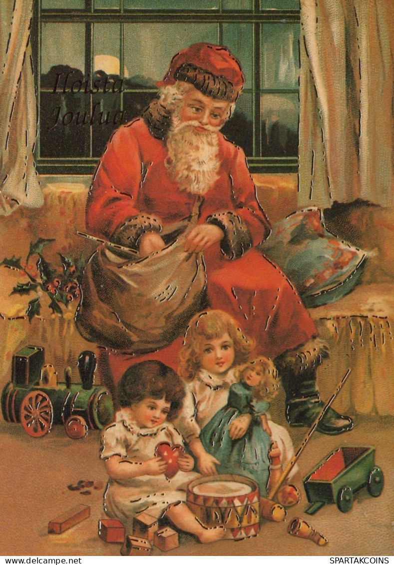 SANTA CLAUS CHILDREN CHRISTMAS Holidays Vintage Postcard CPSM #PAK341.A - Santa Claus