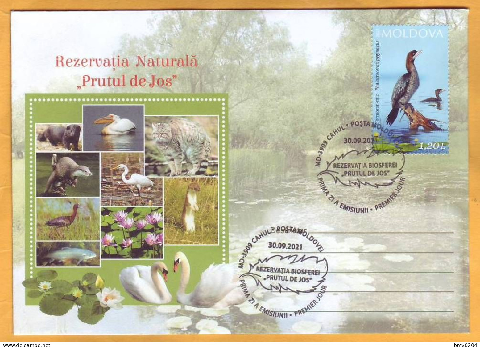 2021 Moldova Moldavie Moldau Romania  Private FDC  Lower Prut ”Biosphere Reserve” Birds, Fauna 1.20 - Moldavie