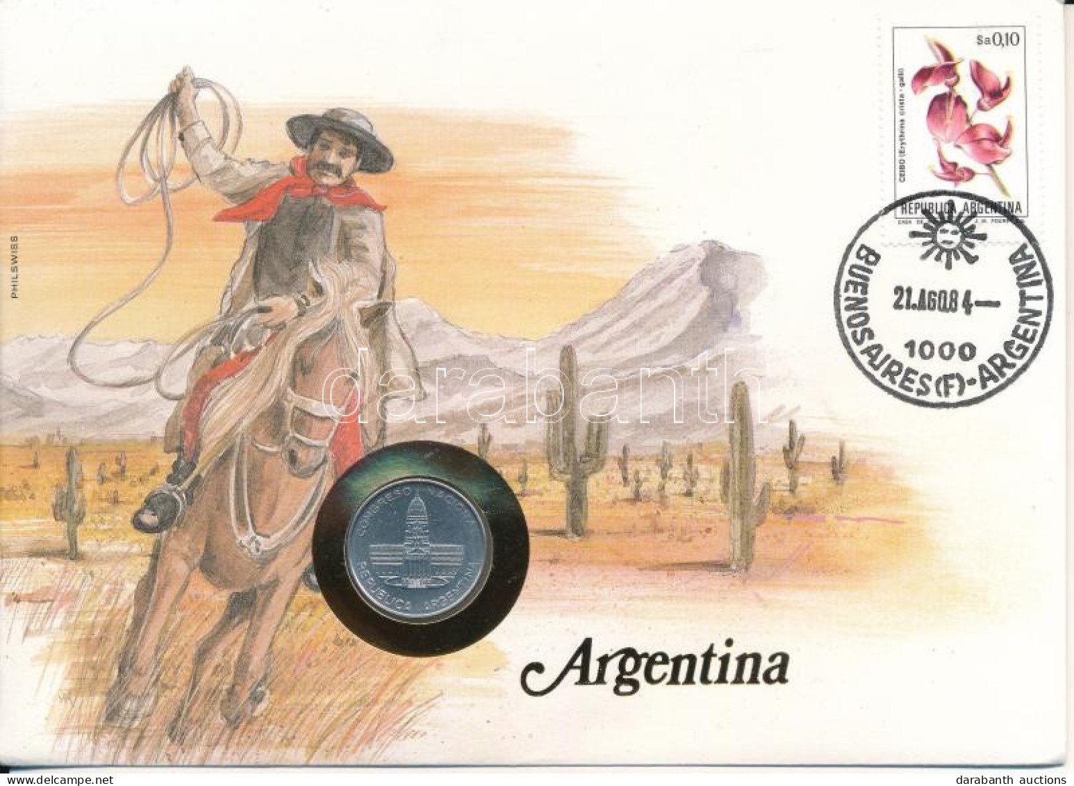 Argentína 1984. 1P Al Felbélyegzett Borítékban, Bélyegzéssel T:AU Argentina 1984. 1 Peso Al In Envelope With Stamp, And  - Ohne Zuordnung