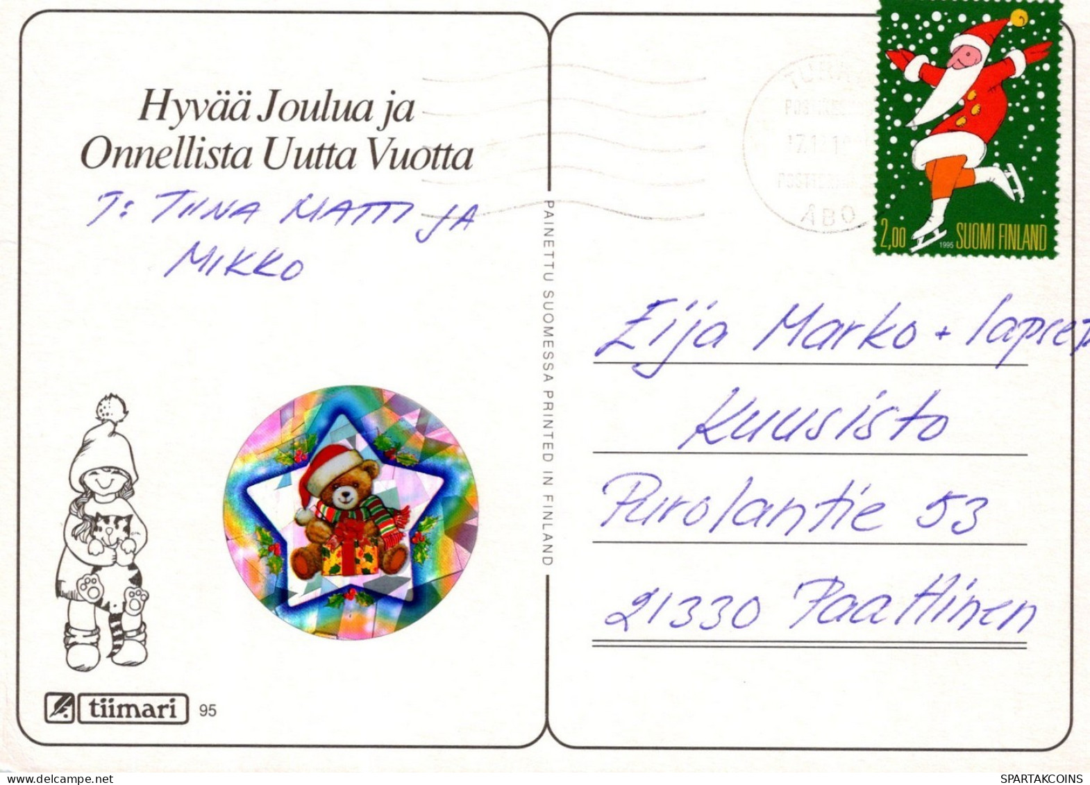 PAPÁ NOEL NAVIDAD Fiesta Vintage Tarjeta Postal CPSM #PAJ756.A - Kerstman