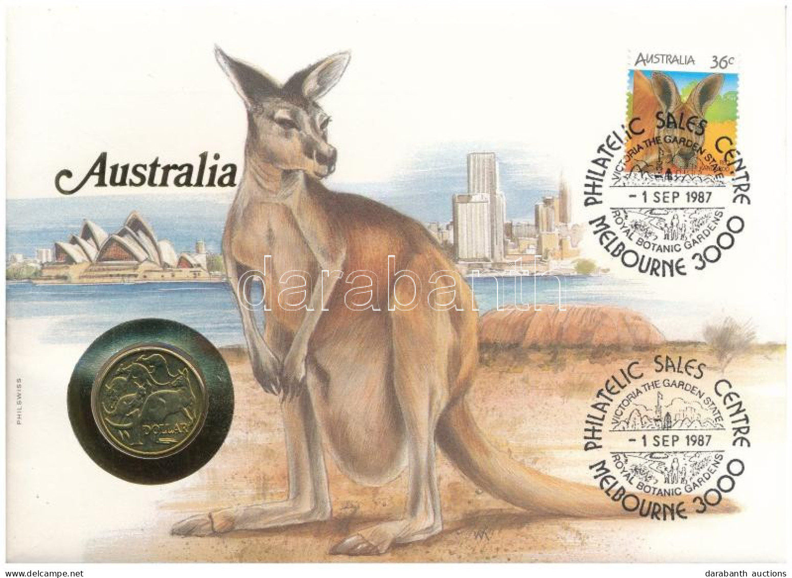 Ausztrália 1985. 1$ Al-bronz "A Dollár 10. évfordulós Kiadása" érme Felbélyegzett Borítékban, Első Napi Bélyegzéssel, Né - Ohne Zuordnung