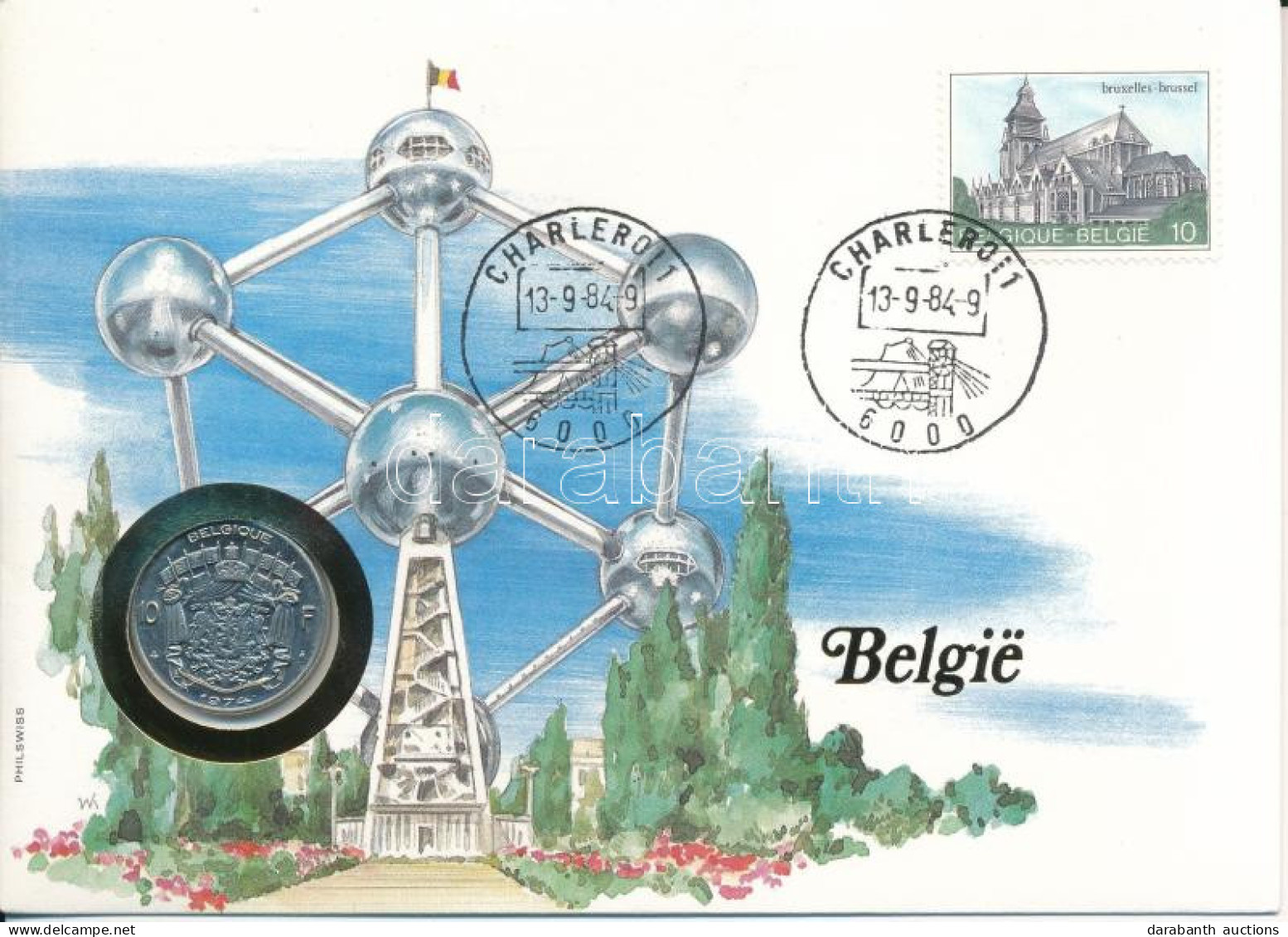 Belgium 1974. 10Fr érmés, Bélyeges Borítékon, Alkalmi Bélyegzővel T:UNC Belgium 1974. 10 Francs In Coin Envelope With St - Ohne Zuordnung