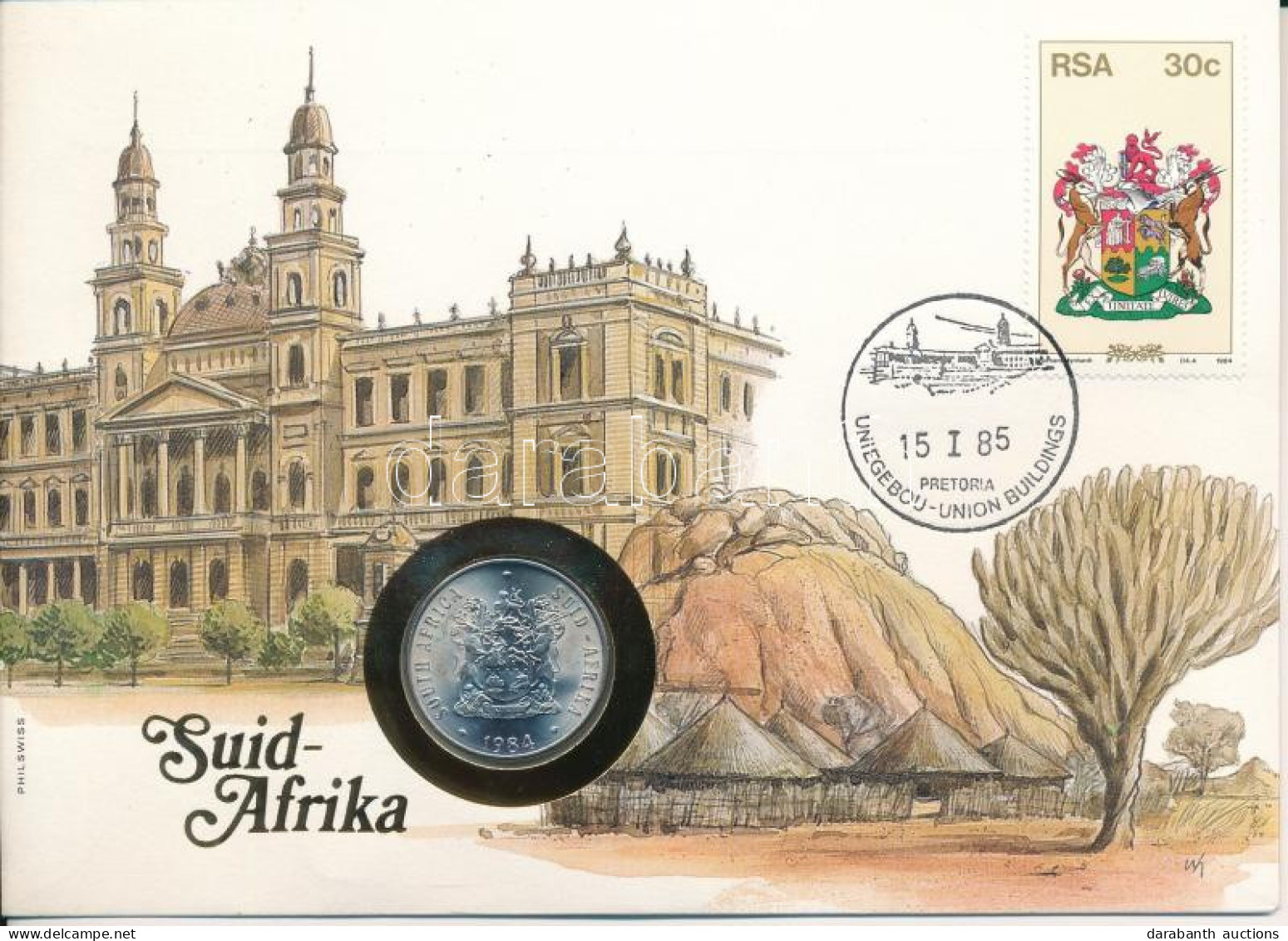 Dél-Afrika 1984. 50c Ni, Felbélyegzett Borítékban, Alkalmi Bélyegzéssel, Német Nyelvű Leírással T:UNC  South Africa 1984 - Ohne Zuordnung