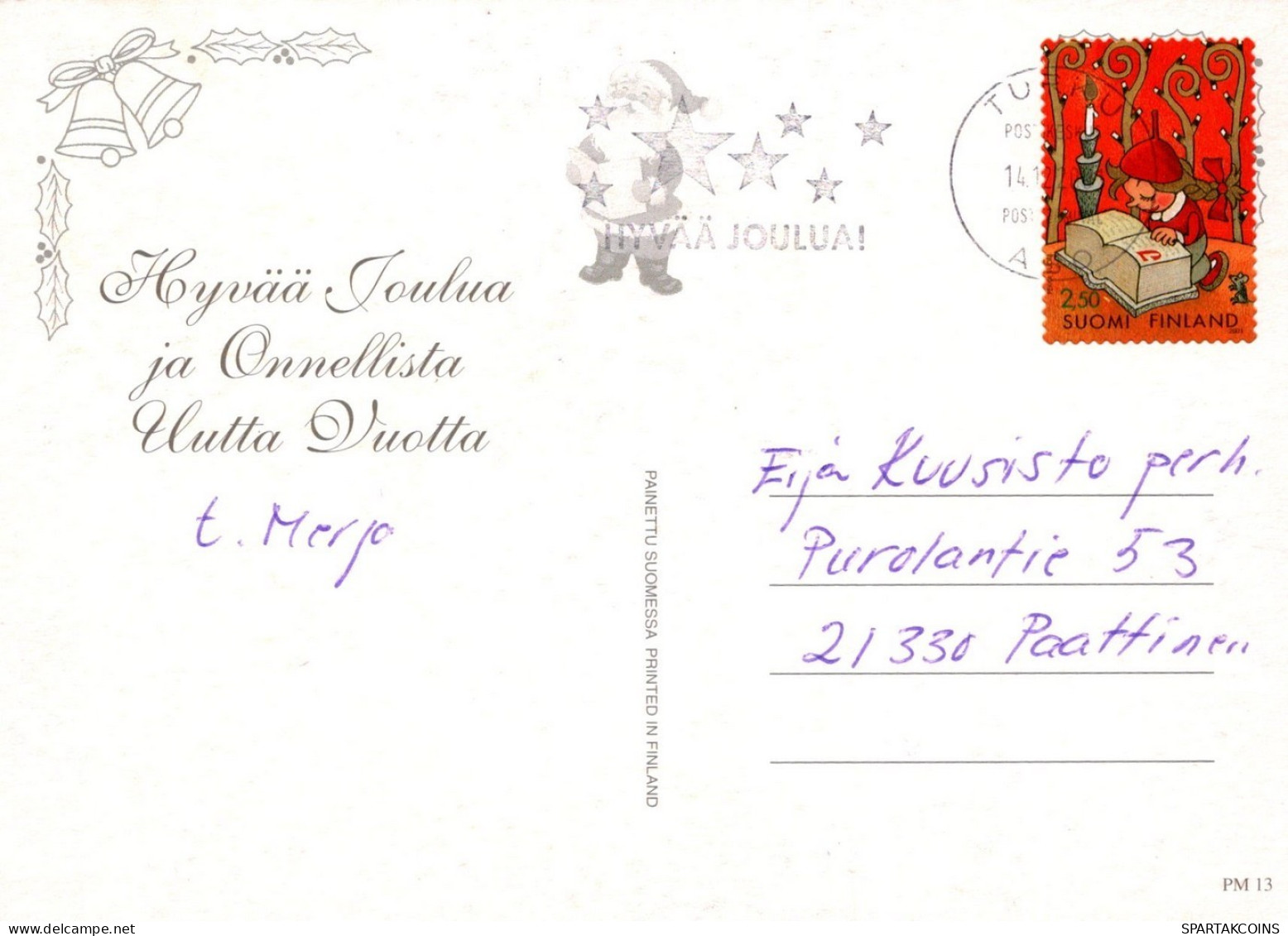 SANTA CLAUS CHRISTMAS Holidays Vintage Postcard CPSM #PAJ599.A - Kerstman