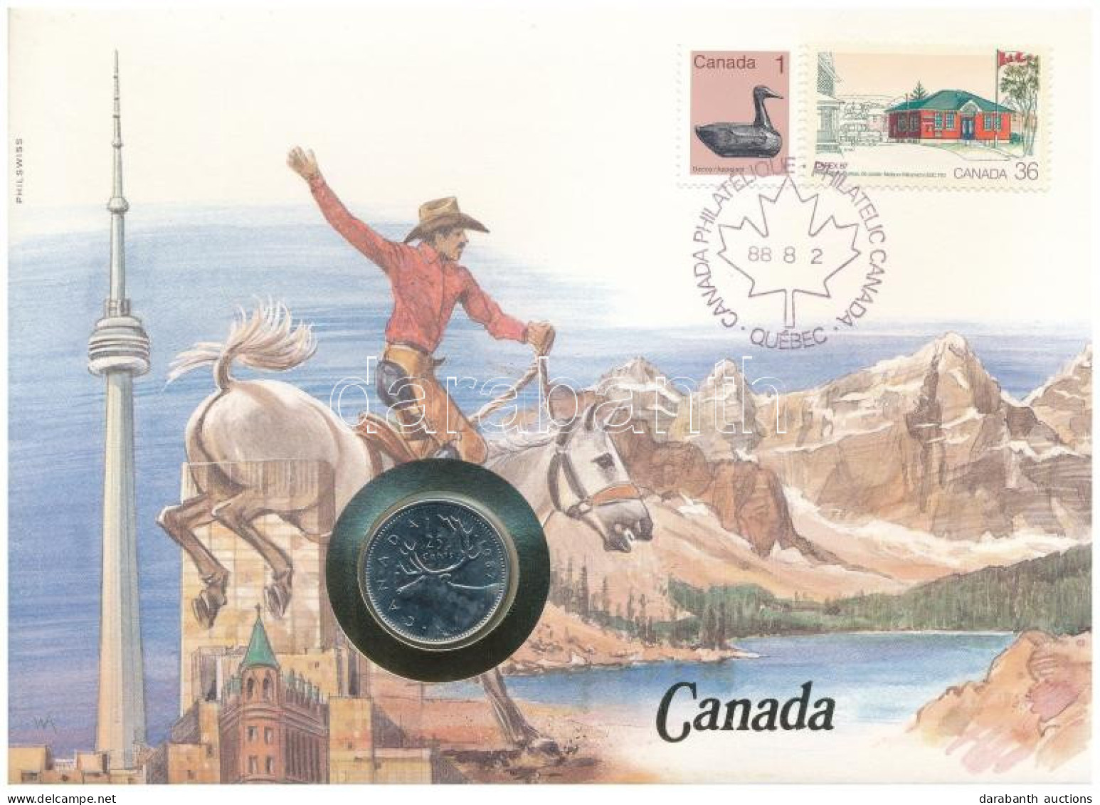 Kanada 1987. 25c Felbélyegzett Borítékban, Bélyegzéssel T:UNC Canada 1987. 25 Cents In Envelope With Stamp And Cancellat - Non Classés