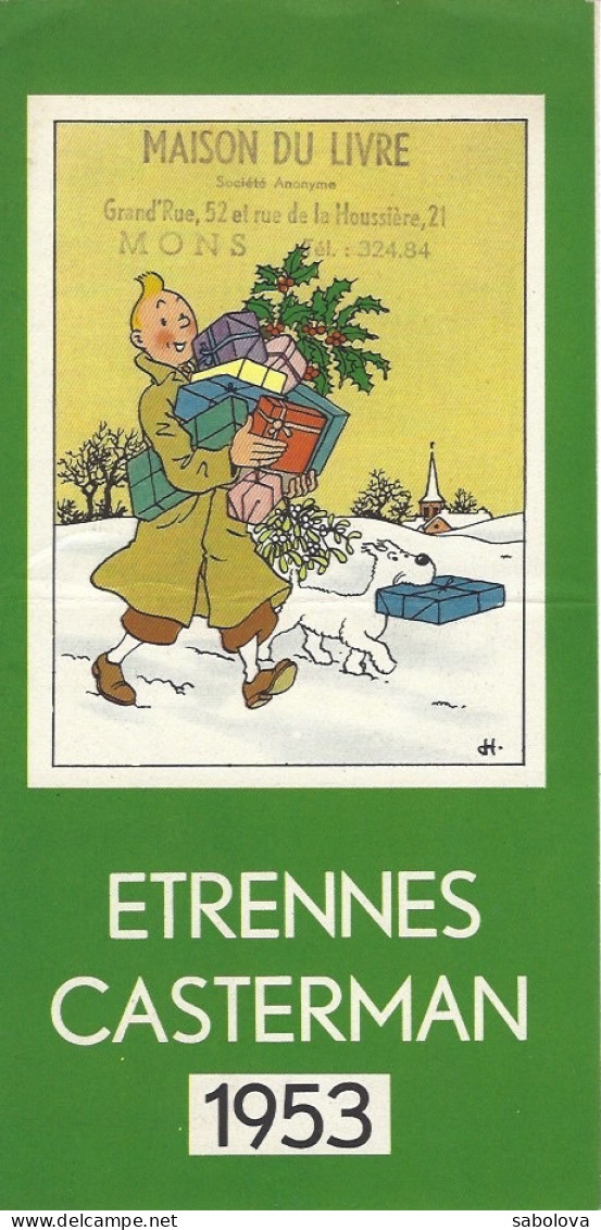 TINTIN Catalogue étrennes Casterman 1953. Dépliant 11,5 Par 23,5 Cm - Advertisement