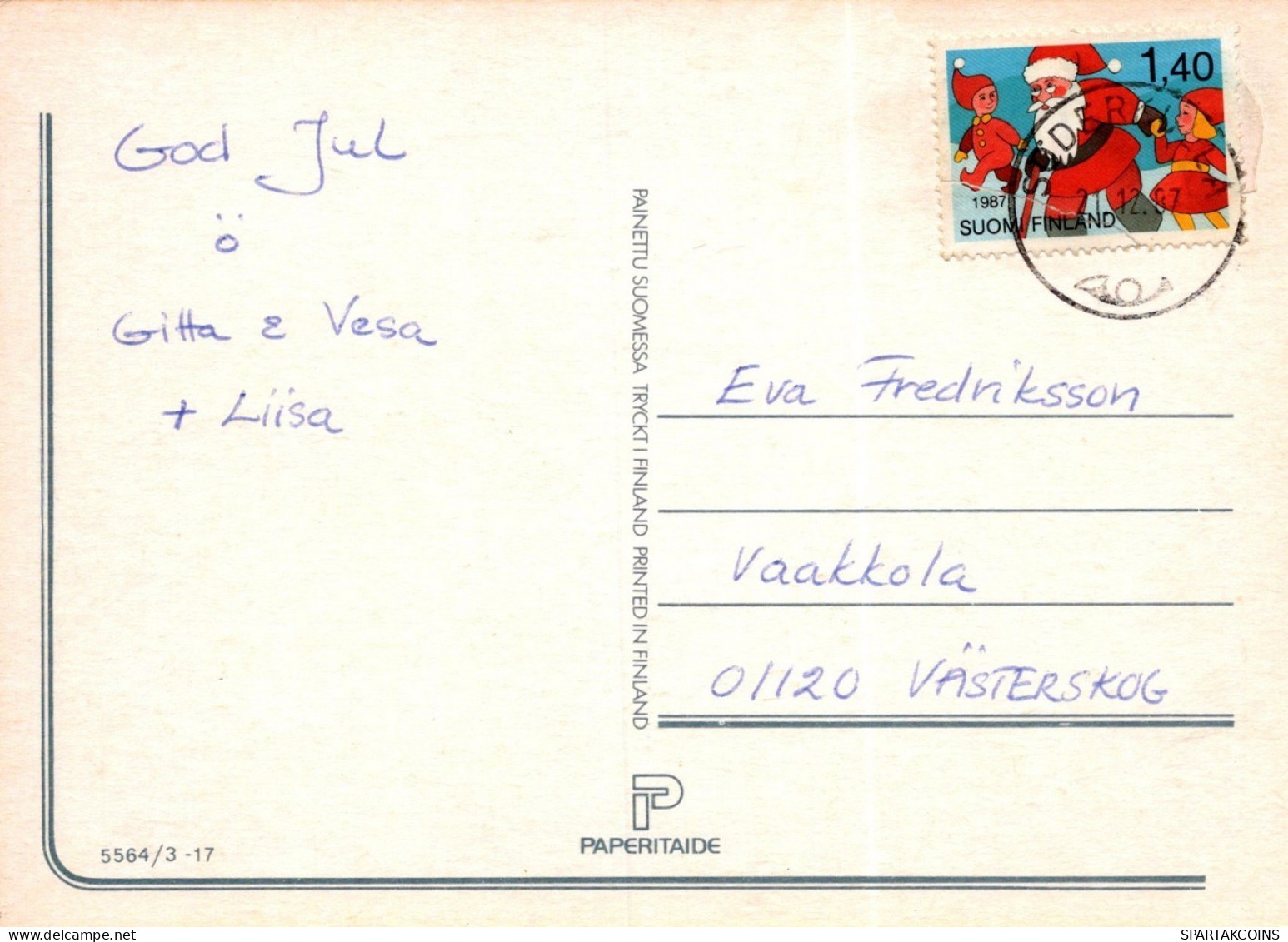 ÁNGEL NAVIDAD Vintage Tarjeta Postal CPSM #PAJ025.A - Angels