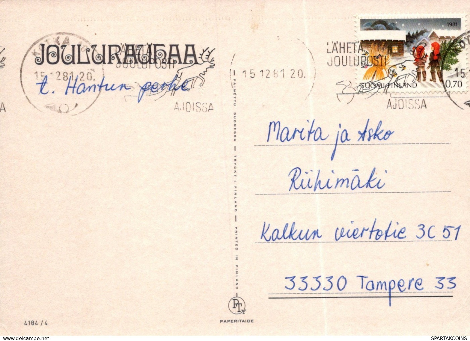 ÁNGEL NAVIDAD Vintage Tarjeta Postal CPSM #PAJ015.A - Angels
