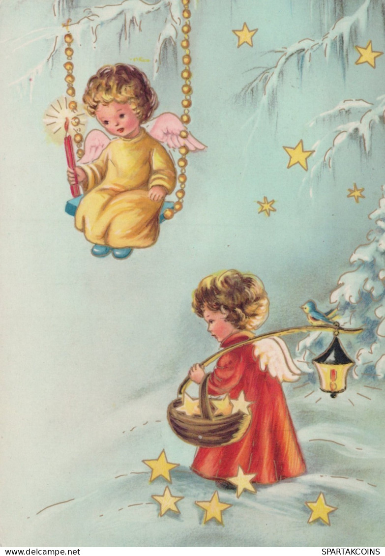 ANGEL CHRISTMAS Holidays Vintage Postcard CPSM #PAH929.A - Angels