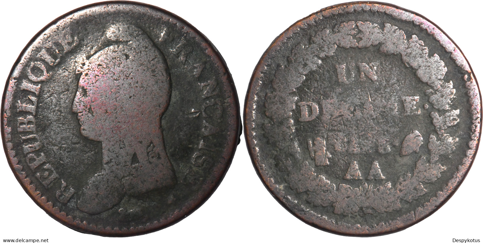 FRANCE - AN 6 (1797) - UN DECIME - Metz (AA) - 19-275 - 1795-1799 Direktorium