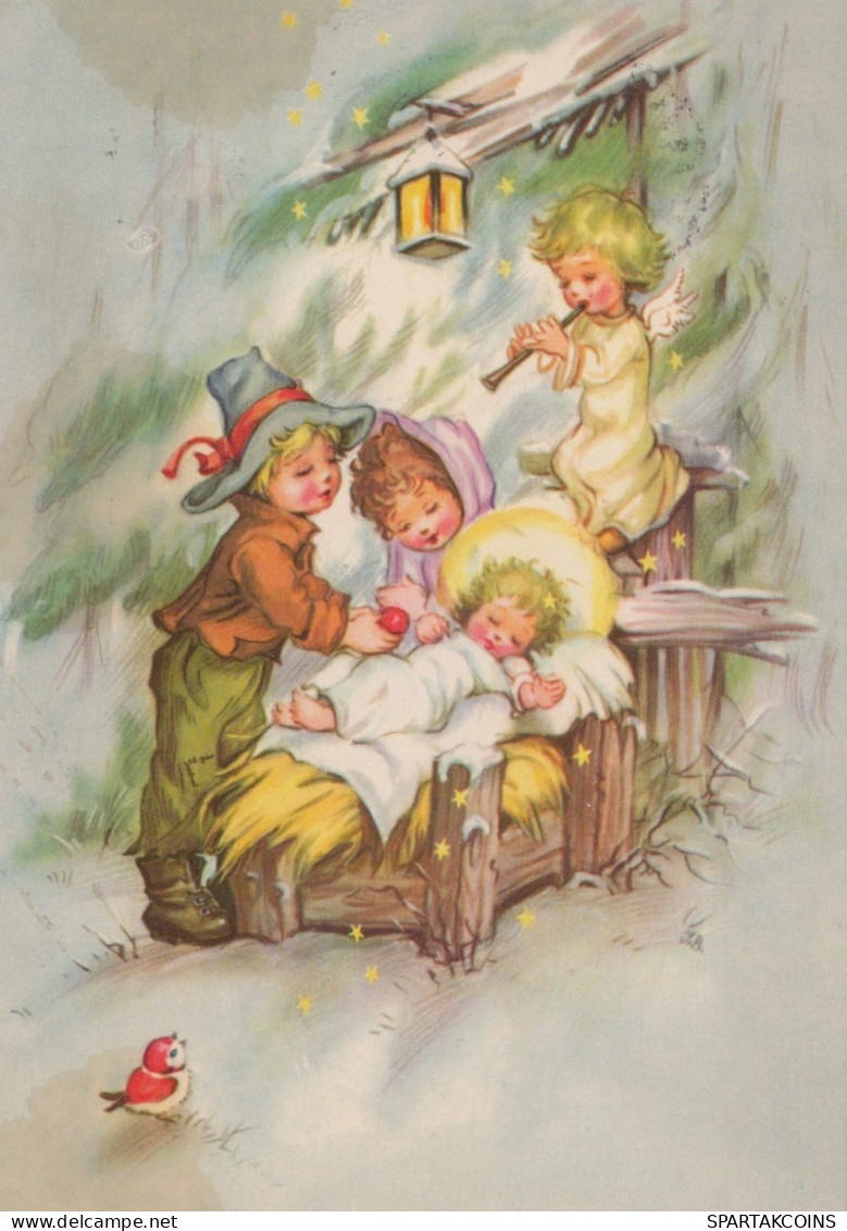 ANGEL CHRISTMAS Holidays Vintage Postcard CPSM #PAH713.A - Angels