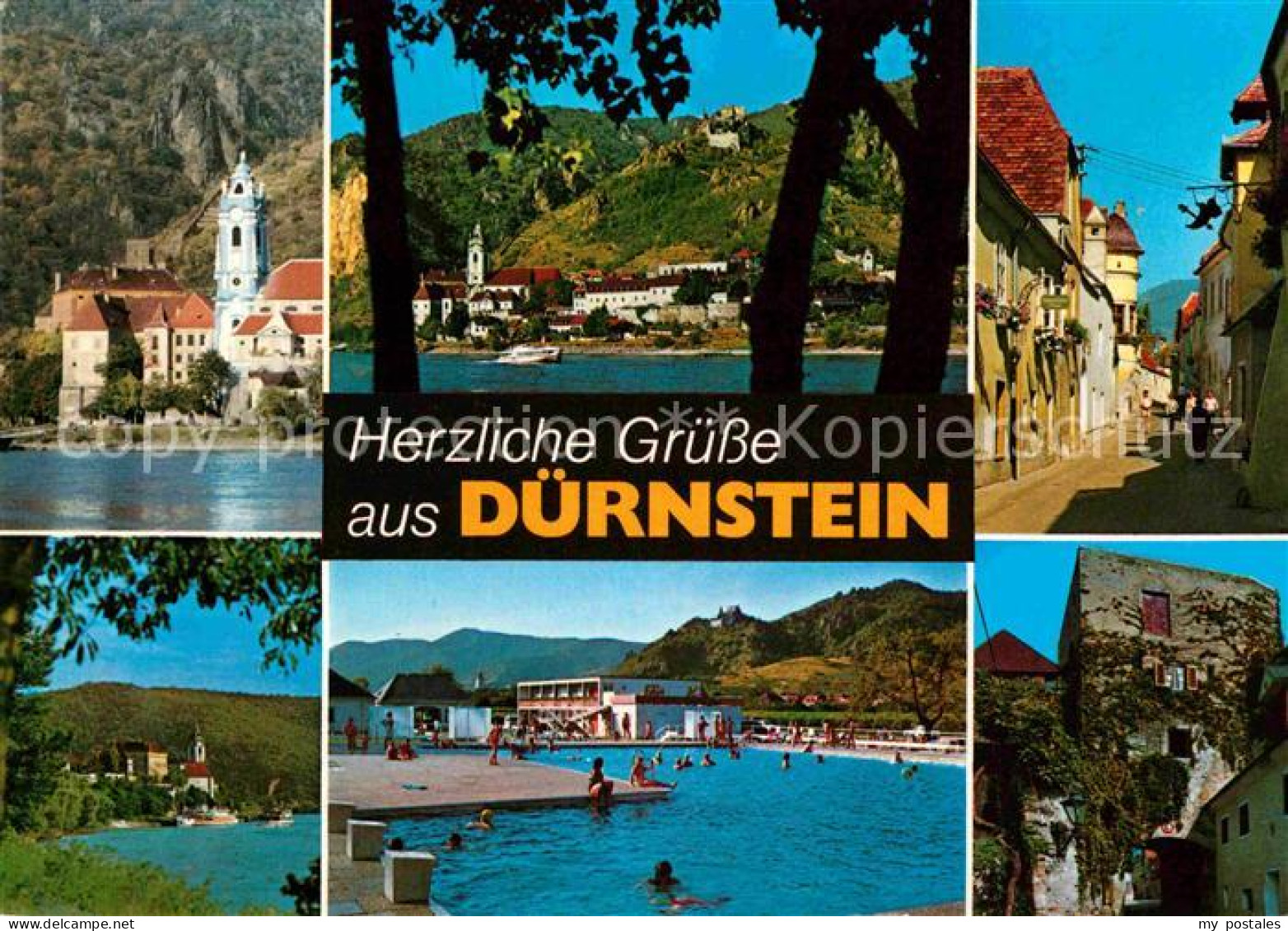 72723094 Duernstein Donau Ortsmotiv Kirche Landschaftspanorama Freibad Duernstei - Autres & Non Classés