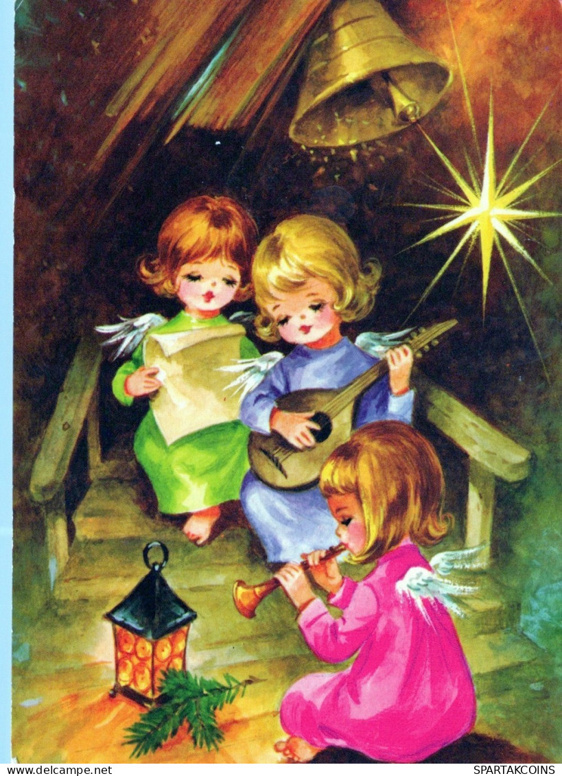 ANGEL CHRISTMAS Holidays Vintage Postcard CPSM #PAG973.A - Angels