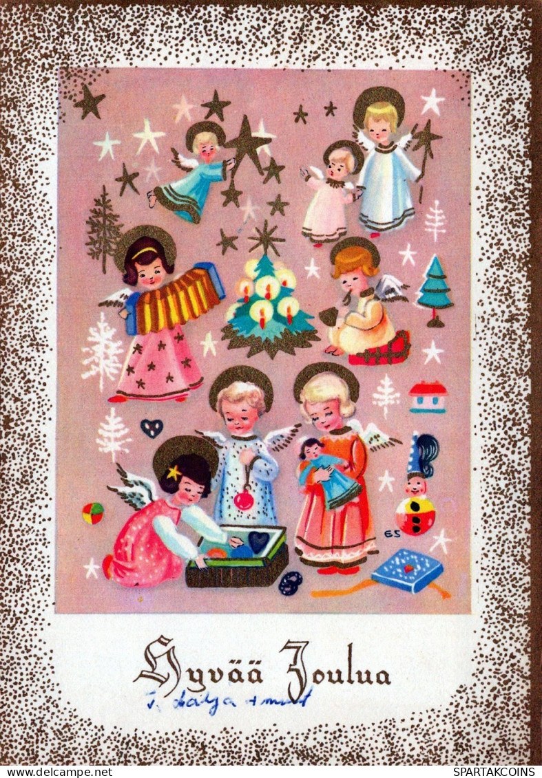 ANGEL CHRISTMAS Holidays Vintage Postcard CPSM #PAG878.A - Angels