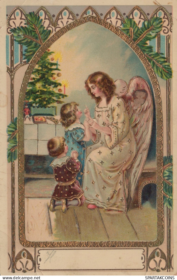 ANGEL CHRISTMAS Holidays Vintage Postcard CPSMPF #PAG703.A - Angels