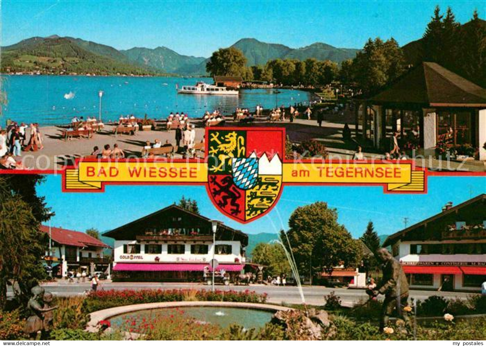 72723051 Bad Wiessee Uferpromenade Brunnen Hotel Restaurant Wappen Bayerische Al - Bad Wiessee
