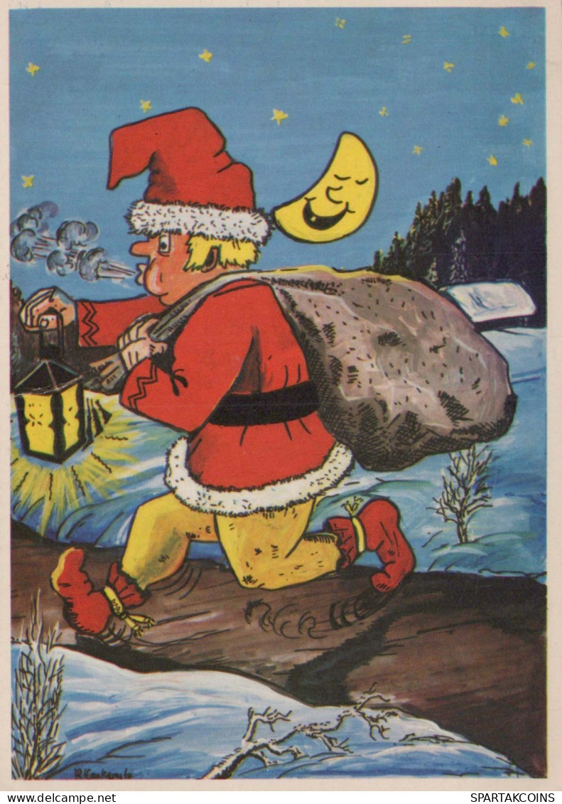 PAPÁ NOEL Feliz Año Navidad Vintage Tarjeta Postal CPSM #PAU562.A - Kerstman