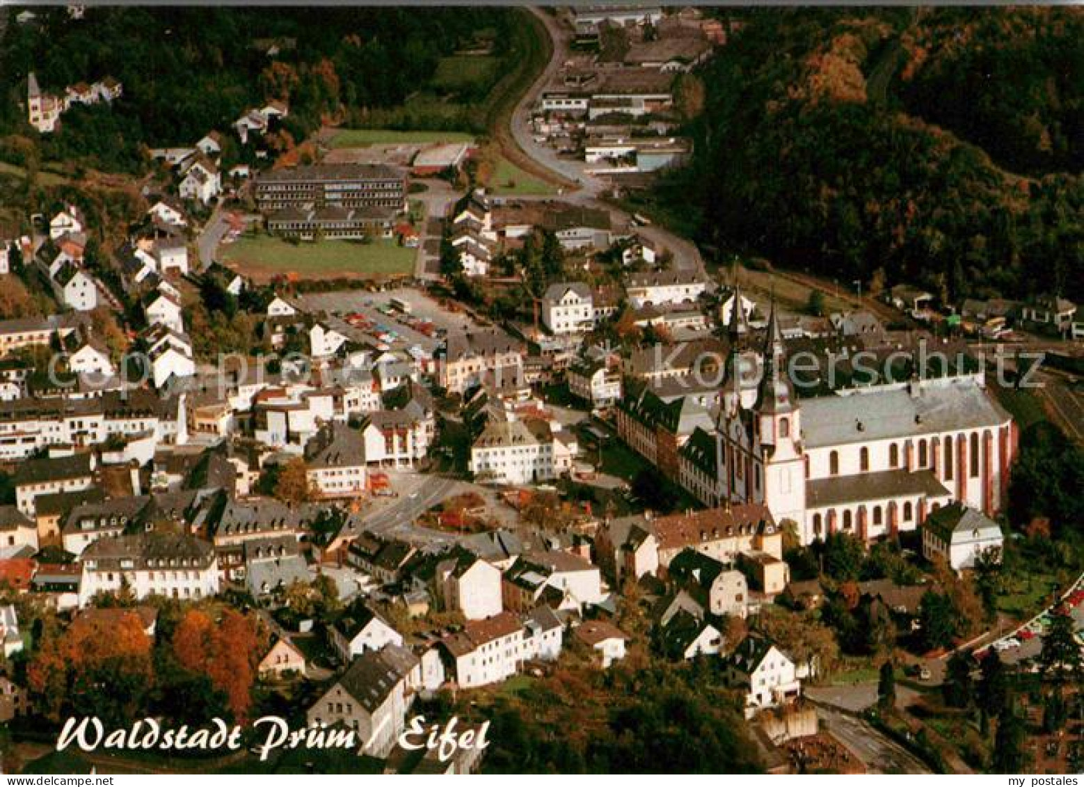 72722985 Pruem Eifel Stadtbild Mit Kirche Fliegeraufnahme Pruem Eifel - Sonstige & Ohne Zuordnung