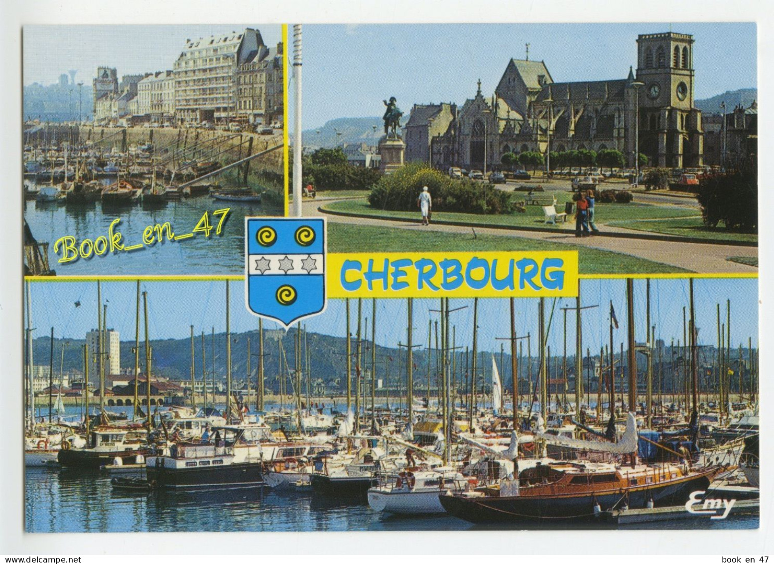 {92093} 50 Manche Cherbourg , Multivues ; Avant Port , Place Napoléon Et 2glise De La Trinité , Port Chantereyne - Cherbourg