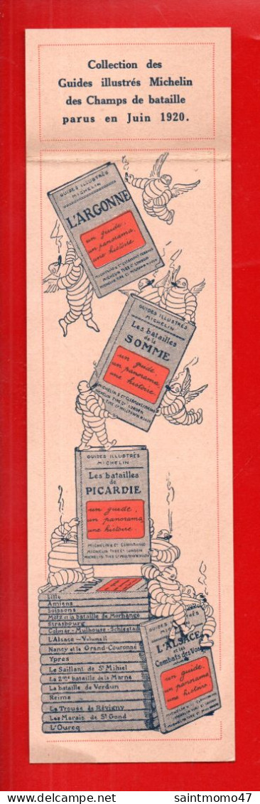 MARQUE-PAGES . " LES GUIDES MICHELIN DES CHAMPS DE BATAILLE " . LES BATAILLES DE LA SOMME - Réf. N°117 E - - Marcapáginas