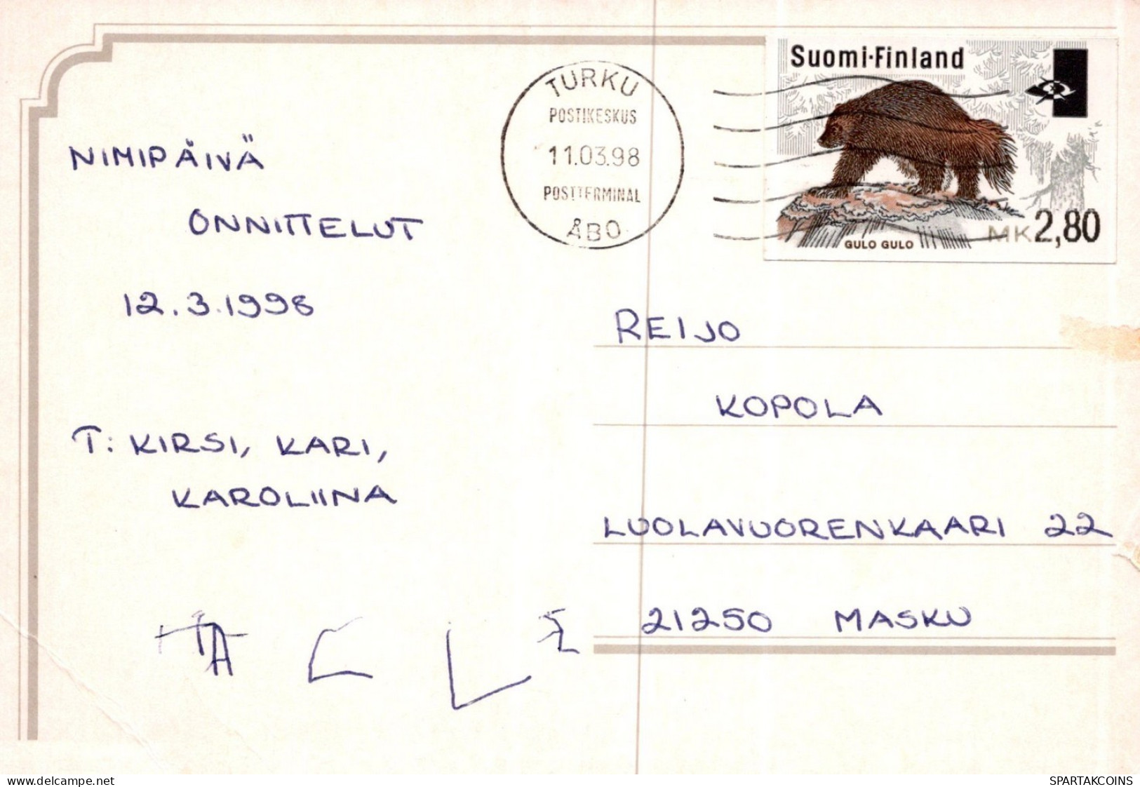 GATO GATITO Animales Vintage Tarjeta Postal CPSM #PAM357.A - Chats