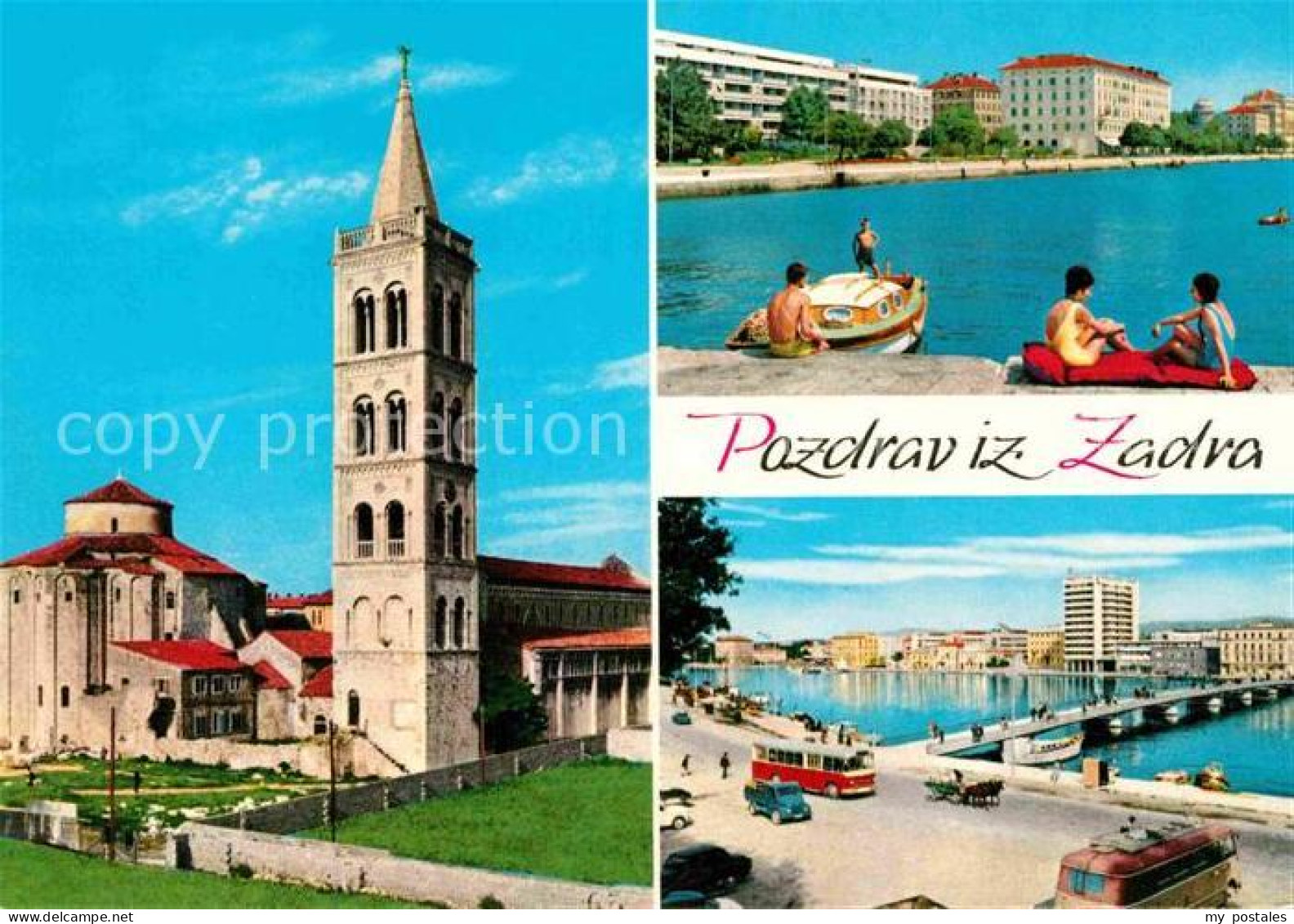 72722901 Zadra Zara Zadar Teilansichten Kirche Uferstrasse Bruecke Croatia - Croatie