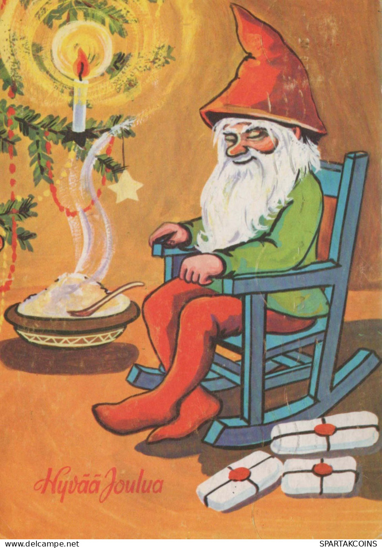 PAPÁ NOEL Feliz Año Navidad Vintage Tarjeta Postal CPSM #PBL169.A - Santa Claus