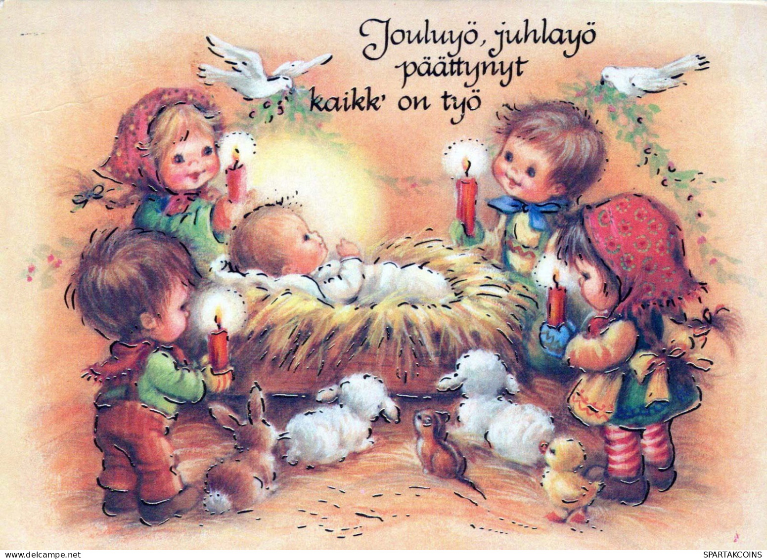 CRISTO SANTO Gesù Bambino Natale Vintage Cartolina CPSM #PBB954.A - Jezus