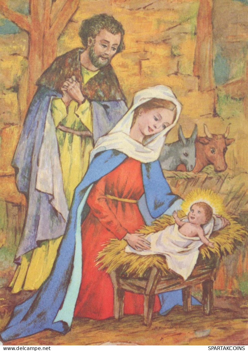 Vierge Marie Madone Bébé JÉSUS Noël Religion Vintage Carte Postale CPSM #PBB930.A - Vergine Maria E Madonne