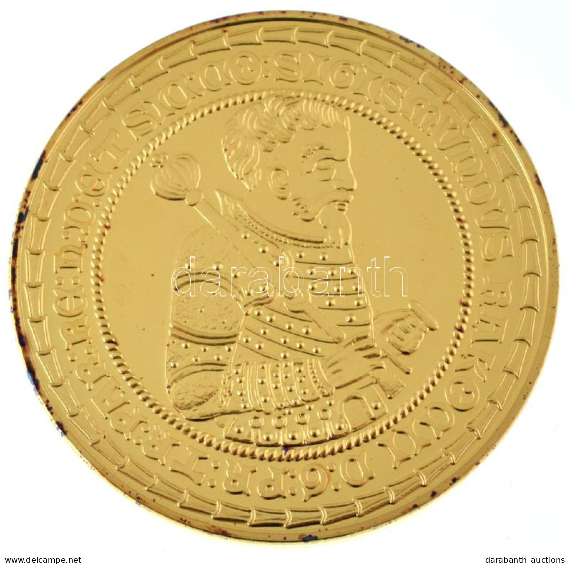 DN "Magyar Aranyóriások - Rákóczi Zsigmond 10 Gulden, 1607" Aranyozott Cu Utánveret Kapszulában (46mm) T:PP - Unclassified