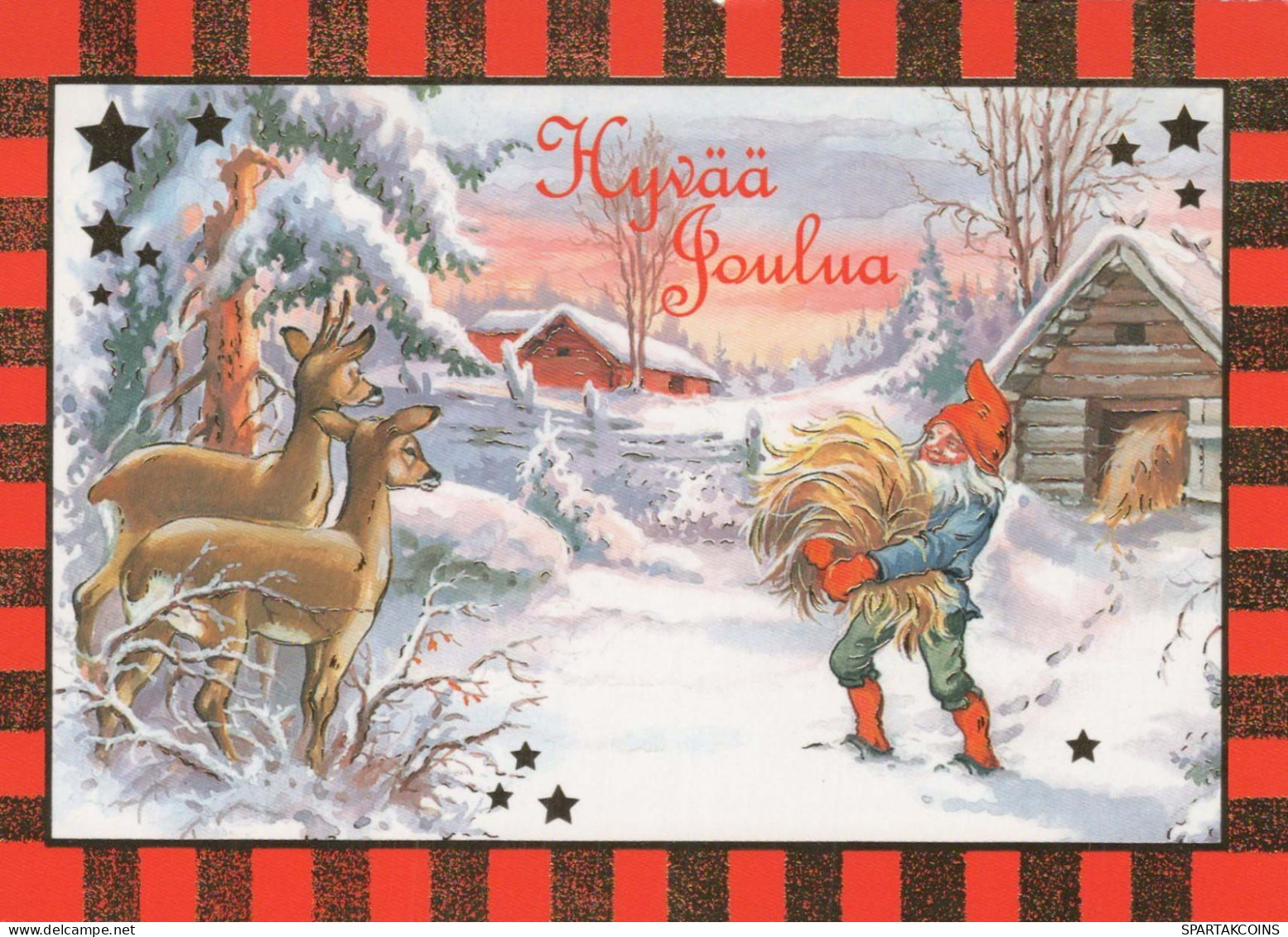 BABBO NATALE Buon Anno Natale GNOME Vintage Cartolina CPSM #PBA728.A - Santa Claus