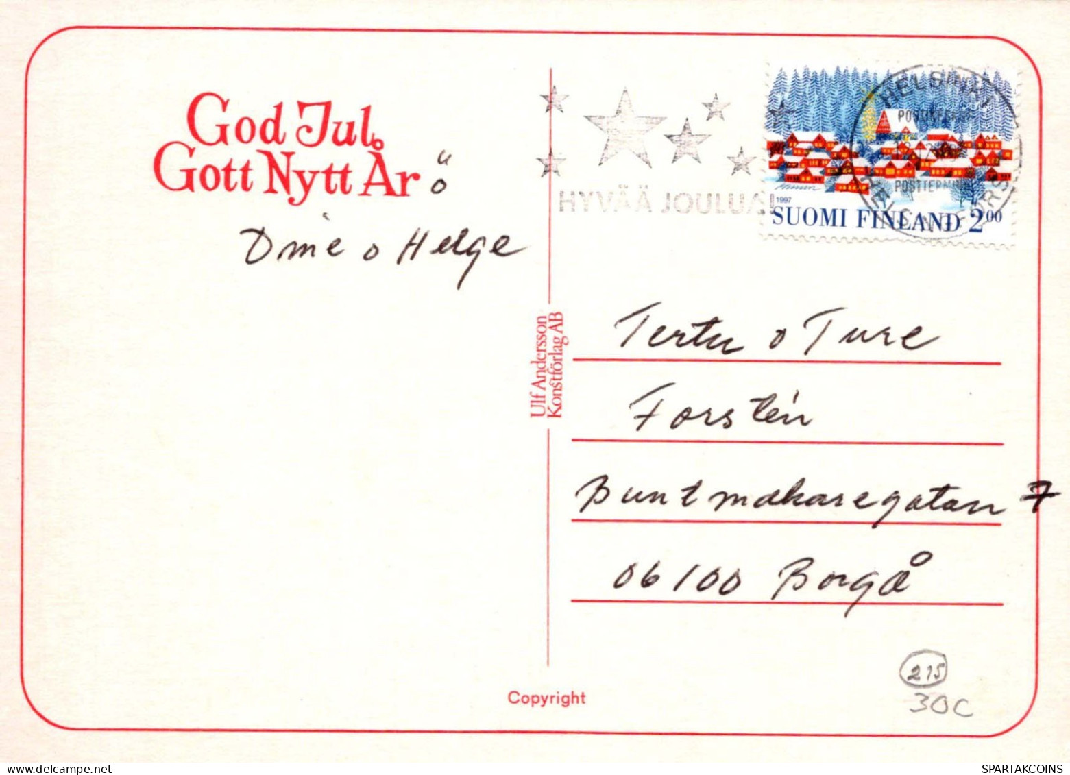 PAPÁ NOEL Feliz Año Navidad GNOMO Vintage Tarjeta Postal CPSM #PBA672.A - Santa Claus