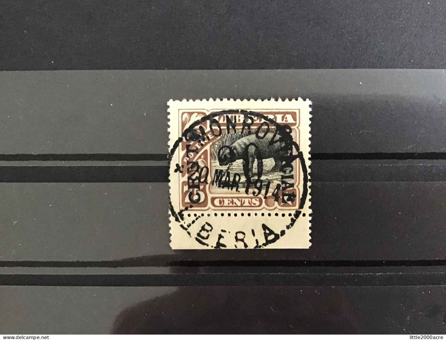 Liberia 1914 20c On 75c Official Stamp Used SG O287 - Liberia