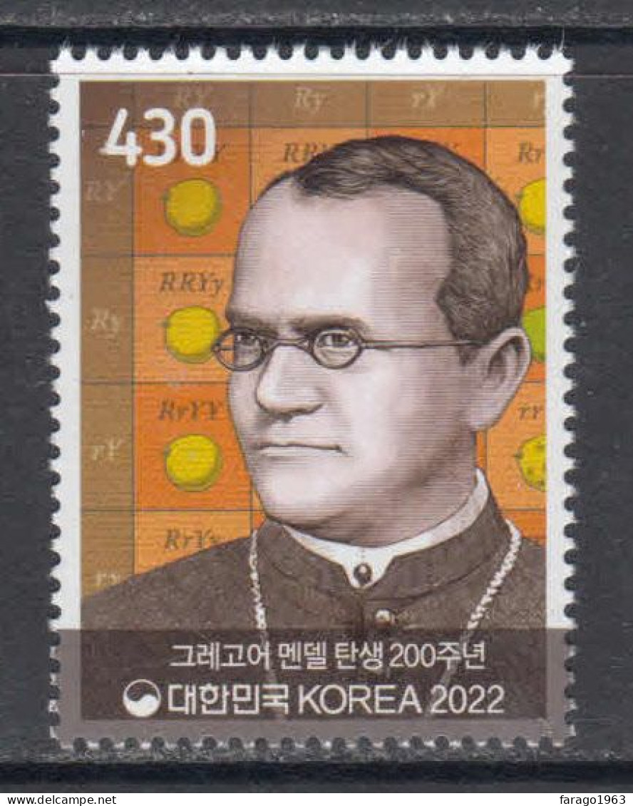 2022 South Korea Gregor Mendel Science Genetics Biology  Complete Set Of 1 MNH - Korea (Zuid)