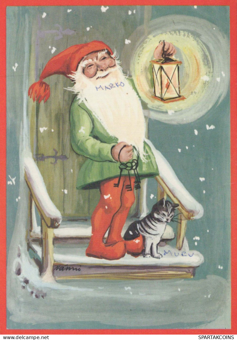 BABBO NATALE Buon Anno Natale GNOME Vintage Cartolina CPSM #PAW535.A - Santa Claus