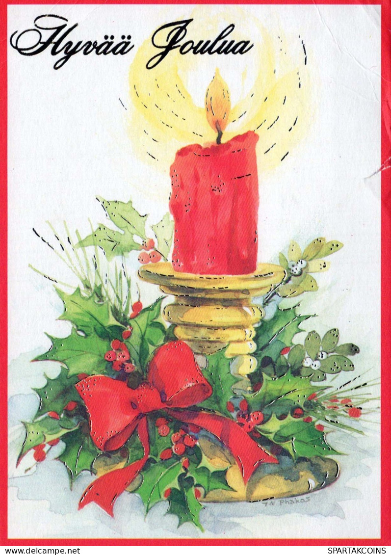 Feliz Año Navidad VELA Vintage Tarjeta Postal CPSM #PAV593.A - Neujahr