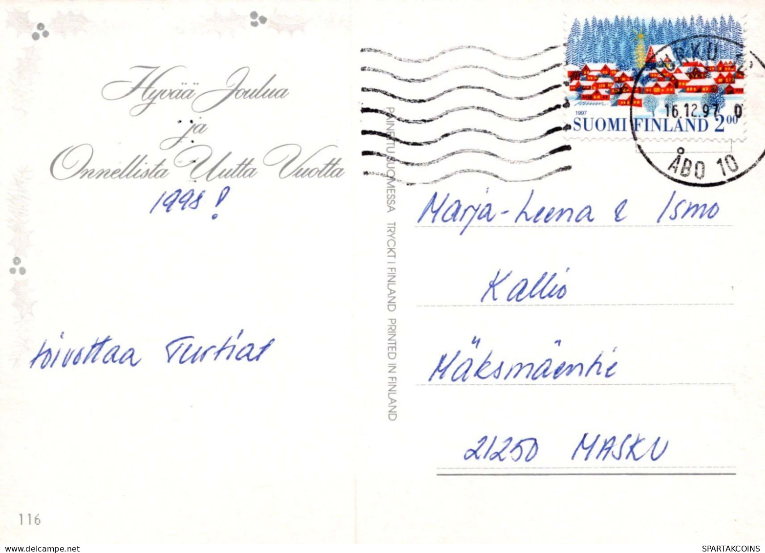 Feliz Año Navidad CONEJO Vintage Tarjeta Postal CPSM #PAV283.A - Neujahr