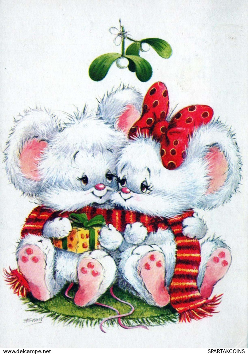 Happy New Year Christmas MOUSE Vintage Postcard CPSM #PAU966.A - Neujahr