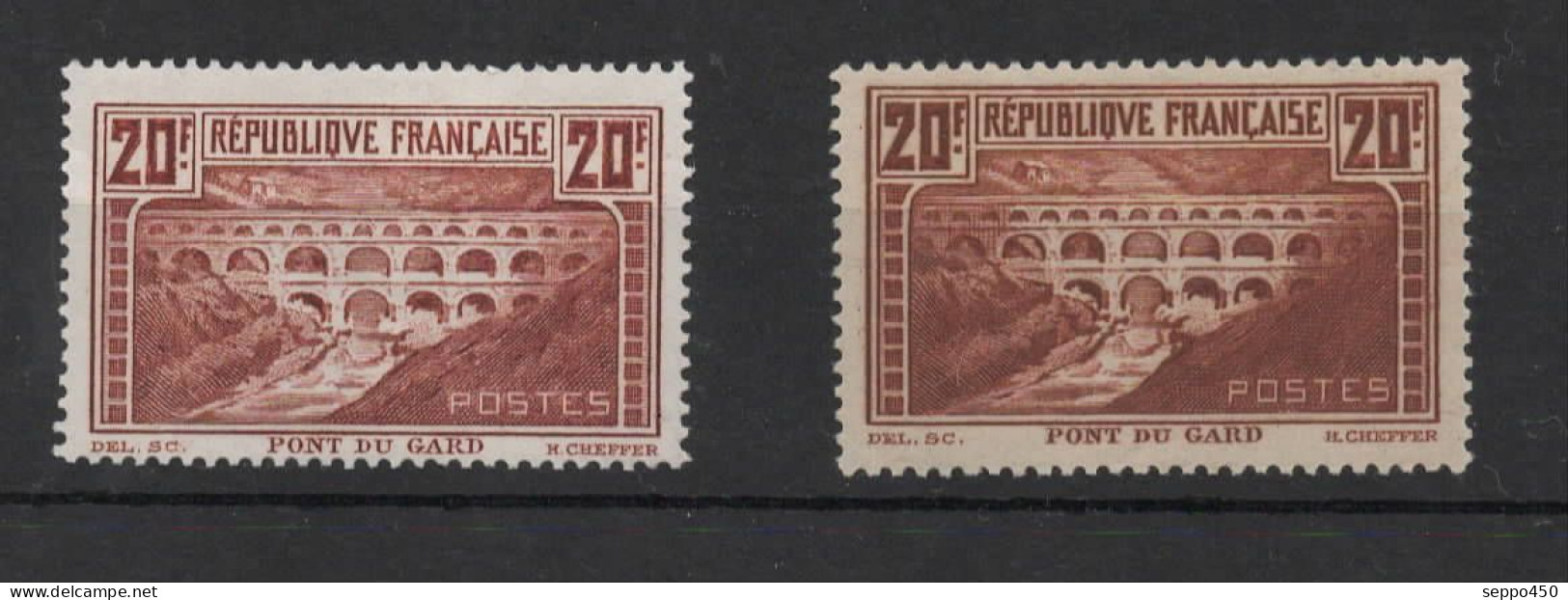 YT 262, DEUX TIMBRES "PONT DU GARD* NEUFS**/* STAMPS BRIEFMARKEN - Neufs