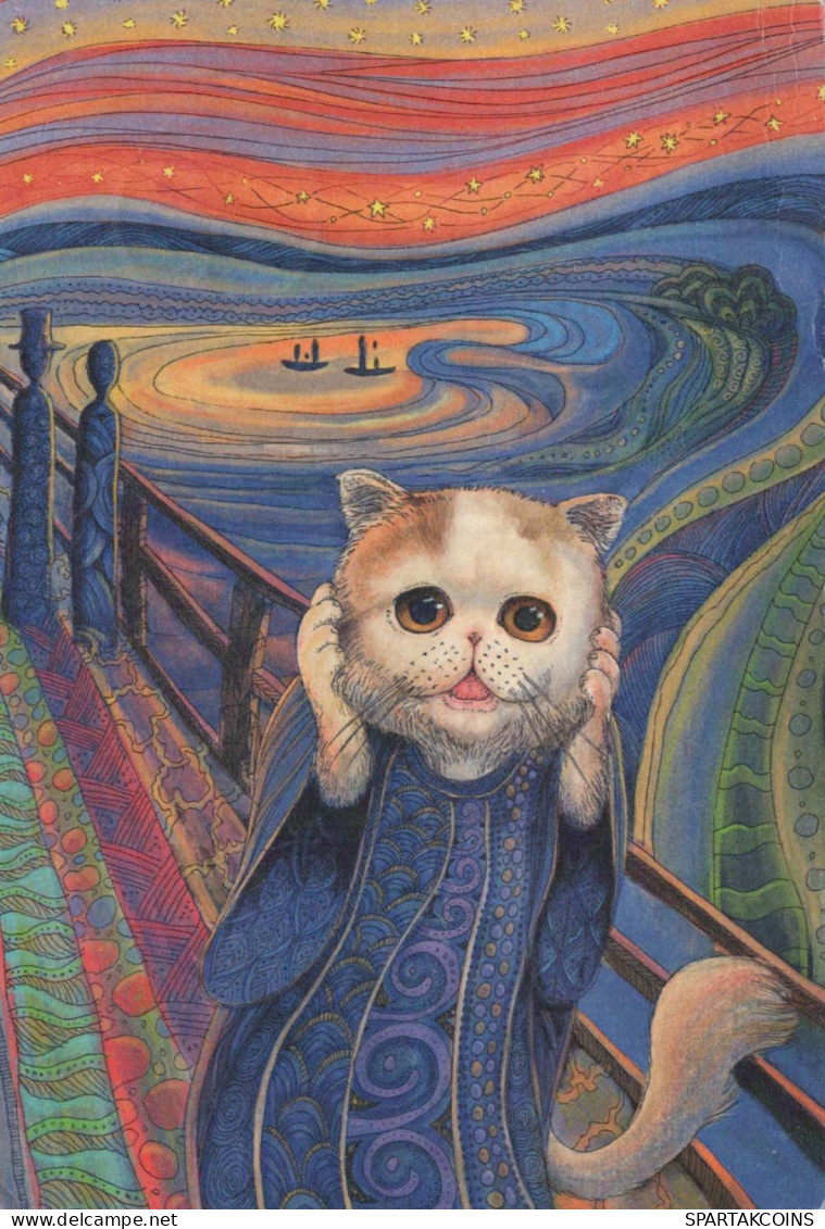 GATTO KITTY Animale Vintage Cartolina CPSM #PBQ730.A - Cats