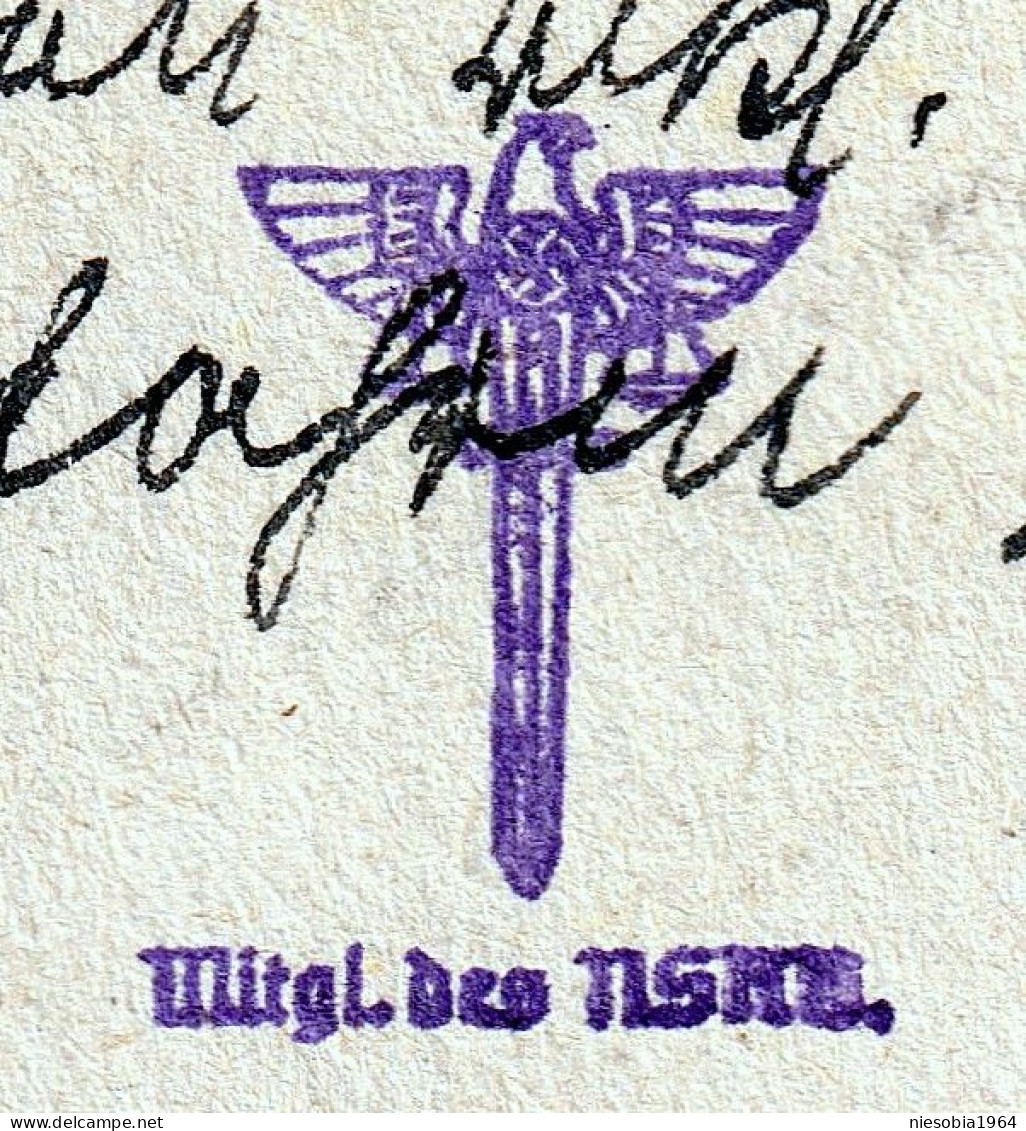 Berlin Willy Sitte Notar - Member Of NSRB -19.03.1938 Company Postcard / Firmenpostkarte - Briefkaarten