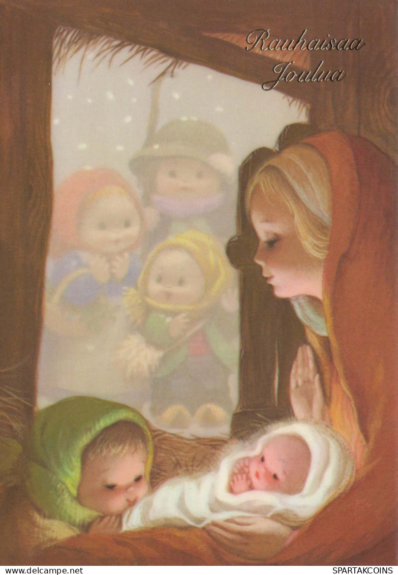 Jungfrau Maria Madonna Jesuskind Weihnachten Religion Vintage Ansichtskarte Postkarte CPSM #PBP951.A - Vergine Maria E Madonne