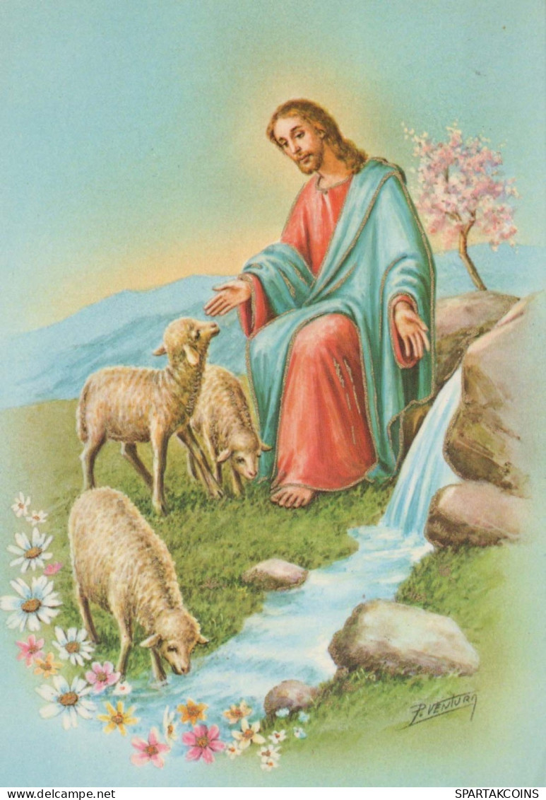 CRISTO SANTO Cristianesimo Religione Vintage Cartolina CPSM #PBP879.A - Jesus
